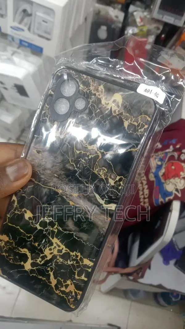 Samsung A04 Case Soft TPU Marble Silicone Black Cases for Sa