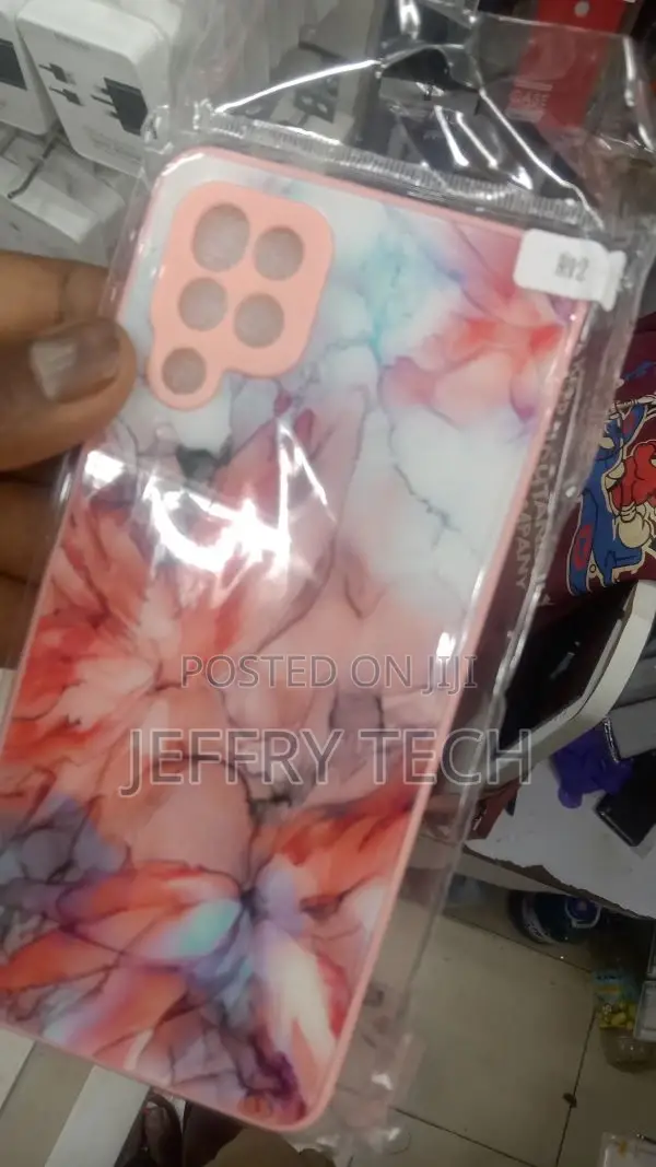 Gold - Pink Marble Samsung Galaxy A12 Case