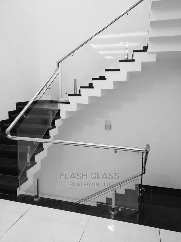 Stainless Steel and Glass Staircase