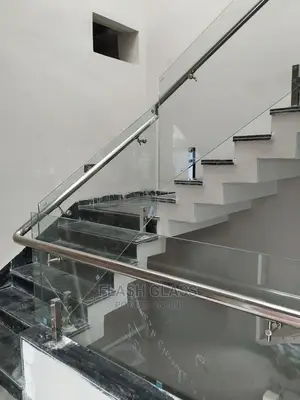 Stainless Steel and Glass Staircase