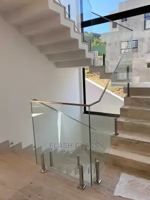 Stainless Steel and Glass Staircase
