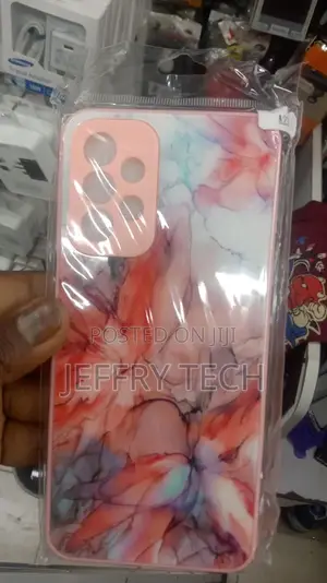 Marble Samsung Galaxy A23 Case - Pink / White