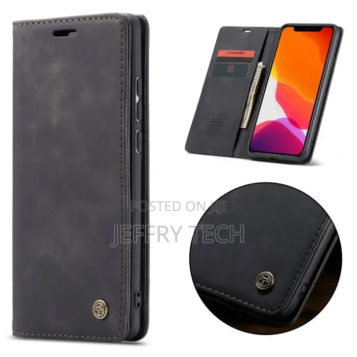 iPhone 11 Pro Max Flip Vintage Case - Black