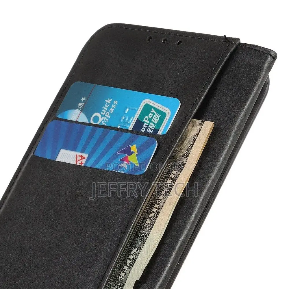 Wallet-Style Black Leather Flipcase for iPhone 14 Pro Max