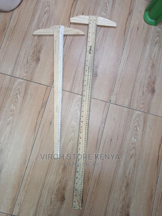 Generic Wooden Measuring T-Square 90cms Long for Engineering - main view