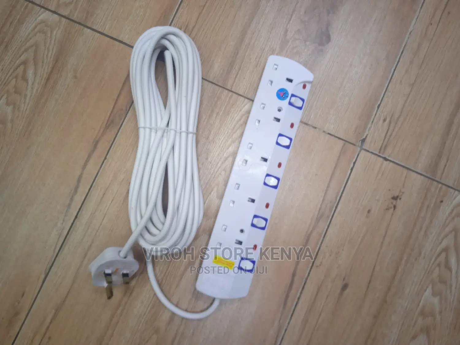 JSB 5-Way Socket Power Extension Cable 10M White
