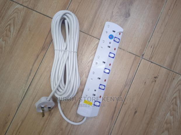JSB 5-Way Socket Power Extension Cable 10M White - thumbnail 2