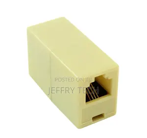 RJ11 4 Pin Modular Telephone Coupler Straight Ivory