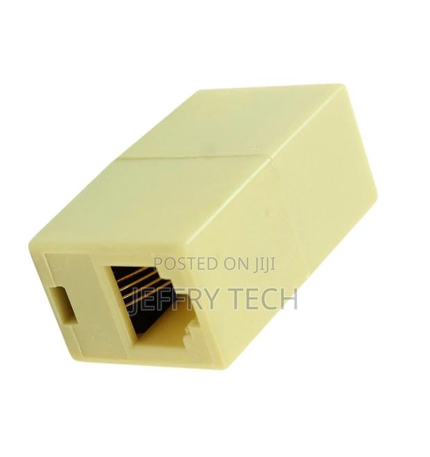 RJ11 4 Pin Modular Telephone Coupler Straight Ivory - thumbnail 3