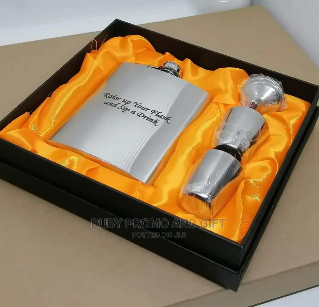 Stainless Steel Hip Flask Men's Gift Set