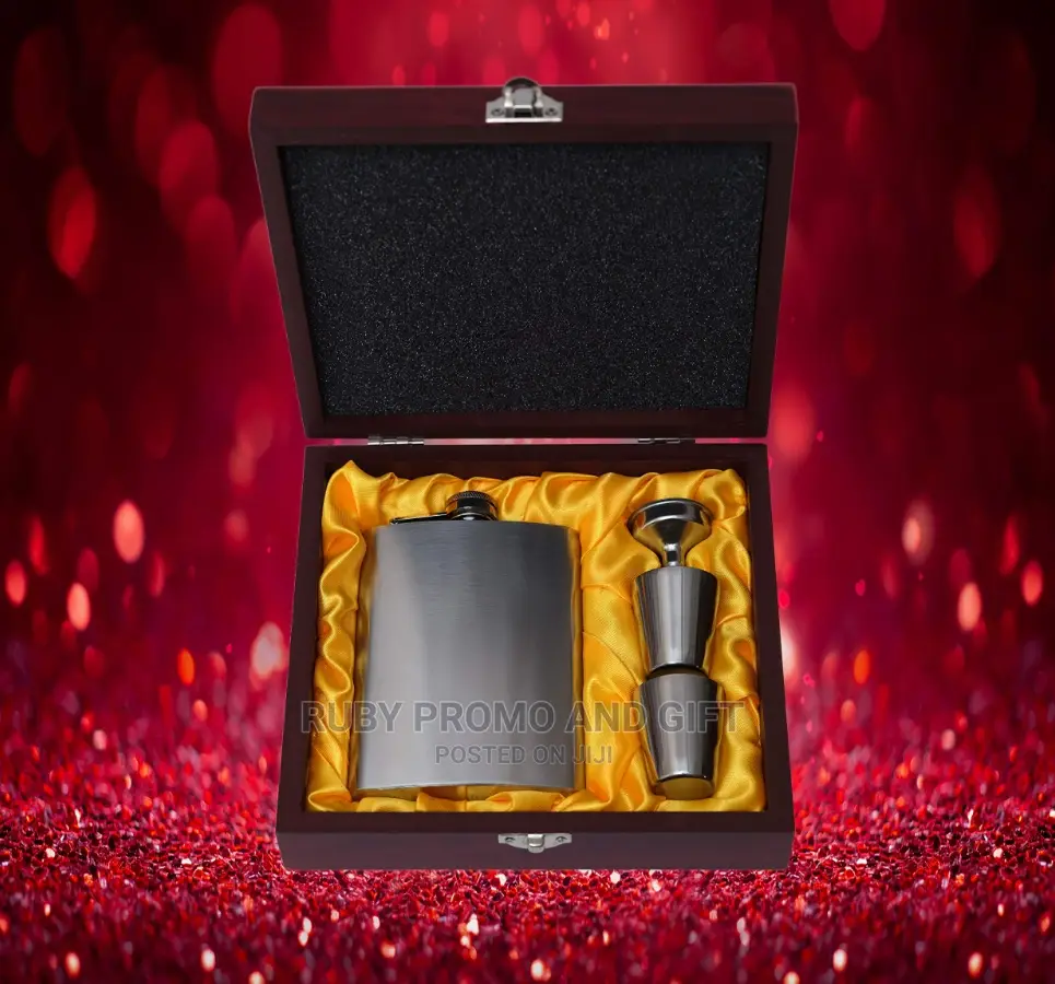 Stainless Steel Hip Flask Men's Gift Set
