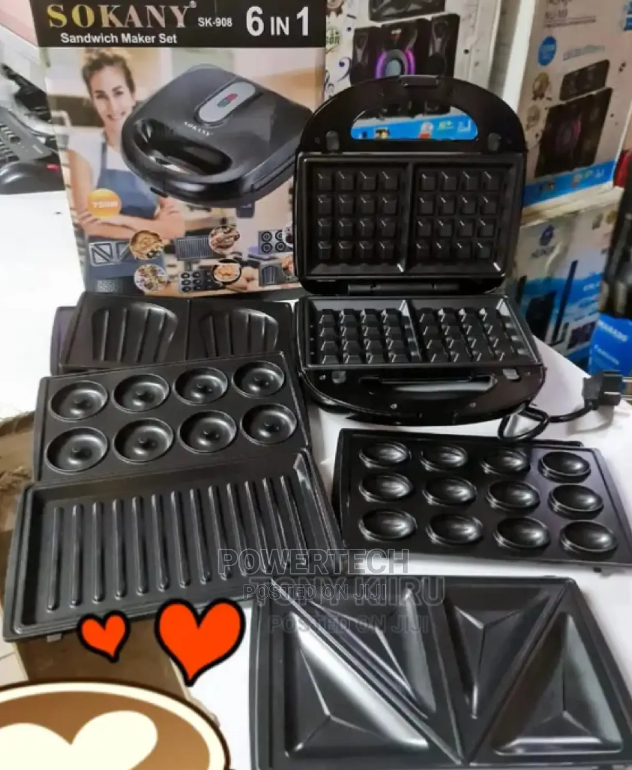 Sokany 6 in 1 Sandwich Grill Doughnut Waffle Maker