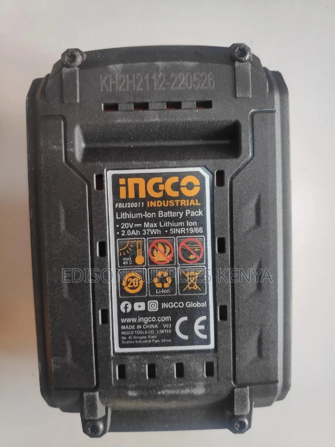 Ingco Lithium Ion Battery Pack 20v 2.0ah Ingco Power Tools