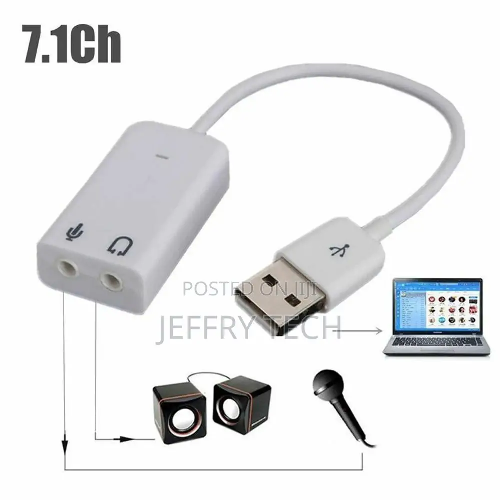 External USB 2.0 3D Virtual 7.1 Channel Audio Sound Card Ada
