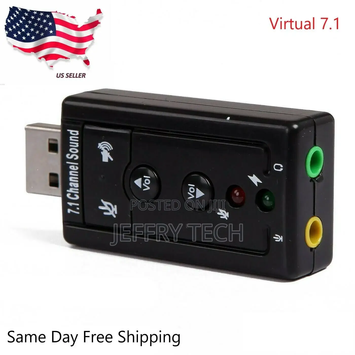 USB 2.0 External 7.1 Channel 3D Virtual Audio Sound Card Mic