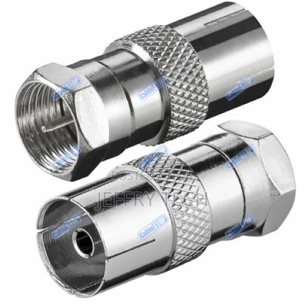 2X Female Coax Socket to F Type Male TV Aerial Coaxial Cable