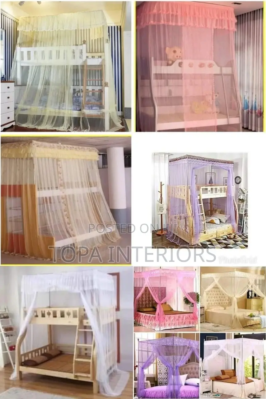 Square Top Breathable Double Decker Mosquito Nets Bed Nets