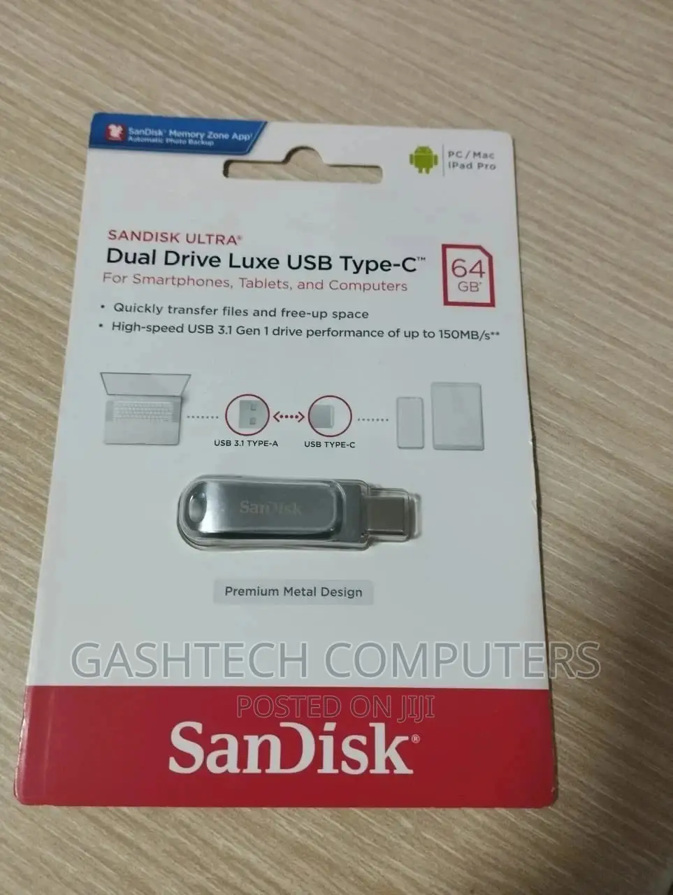 ORIGINAL Sandisk Dual Drive Luxe USB Type-C Flash-Drive 64GB