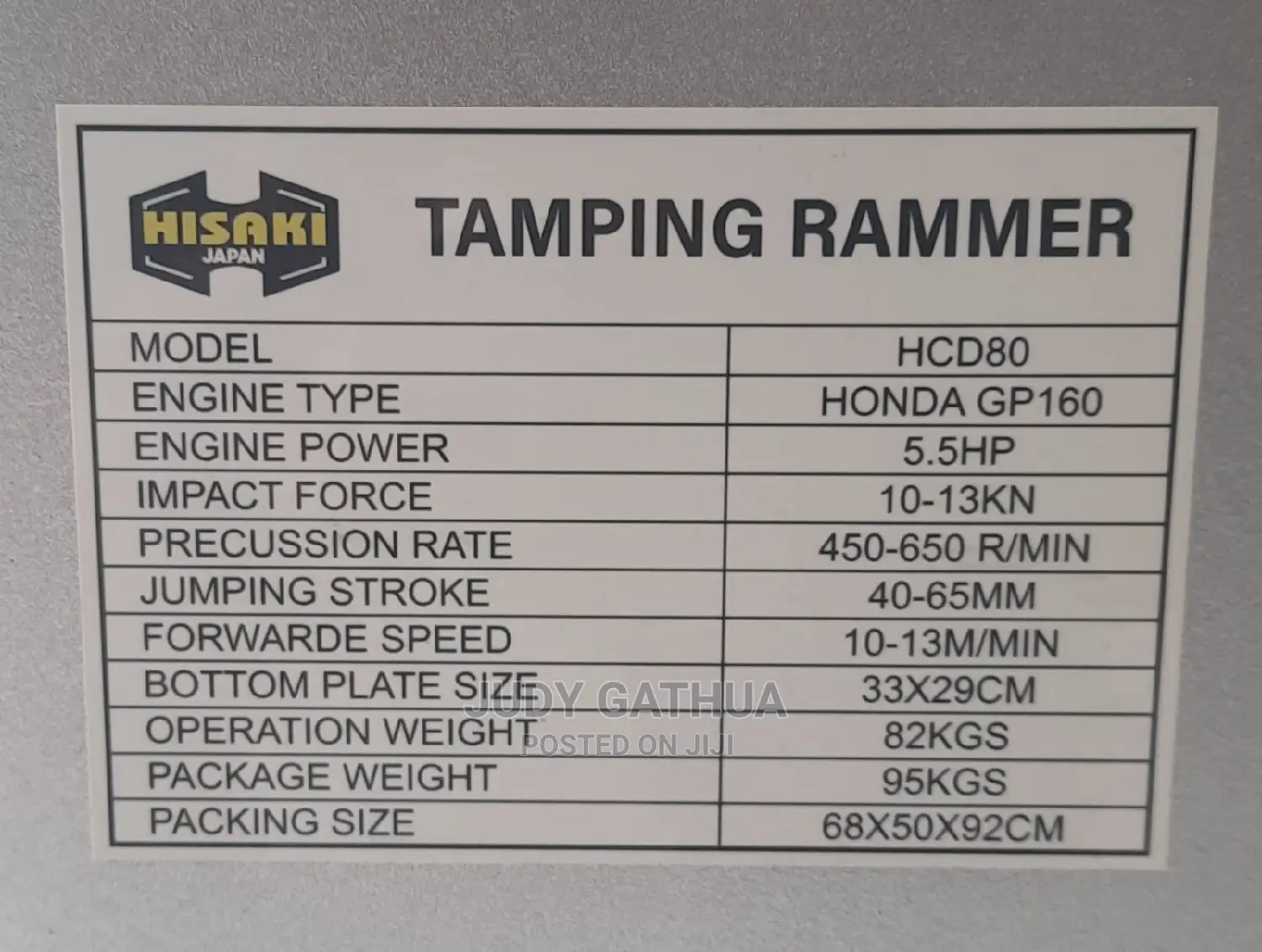 Tamping Rammer Hisaki