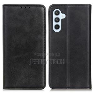Leather Flipcase for Samsung Galaxy A24 4G - Black - thumbnail 2