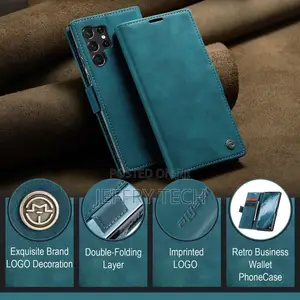 Samsung Galaxy S23 Ultra Flip Vintage Case - Blue