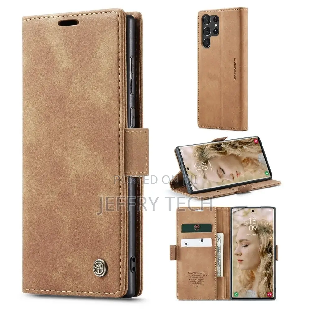 Samsung Galaxy S23 Ultra Flip Vintage Case - Brown