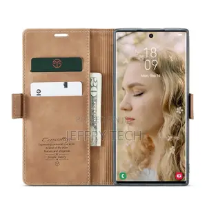 Samsung Galaxy S23 Ultra Flip Vintage Case - Brown