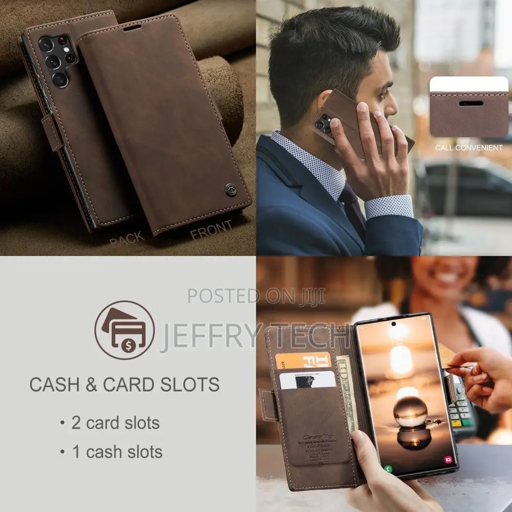 Samsung Galaxy S23 Ultra Flip Vintage Case - Coffee