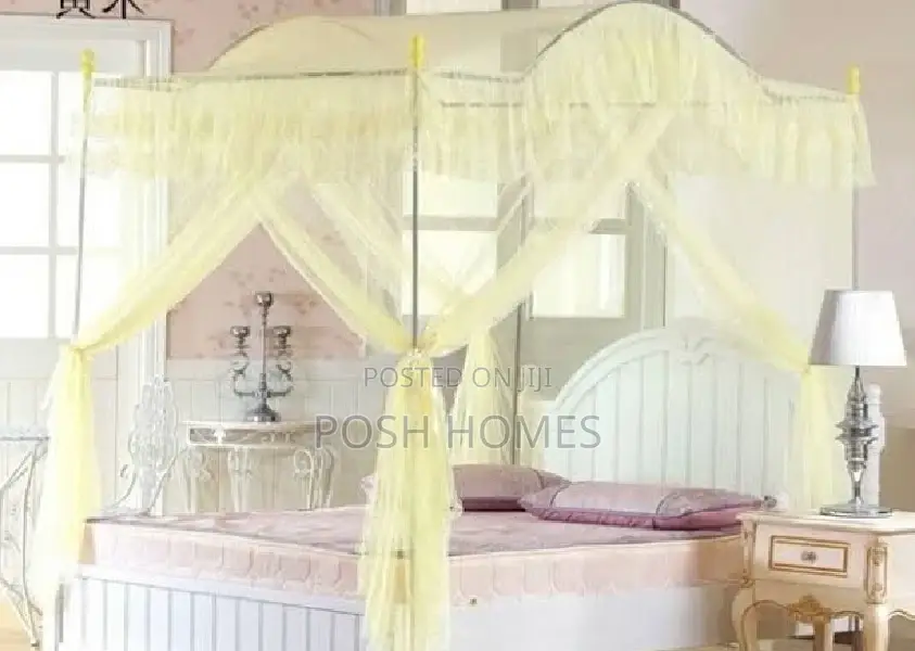 4 Stand Curved Cream Mosquito Nets