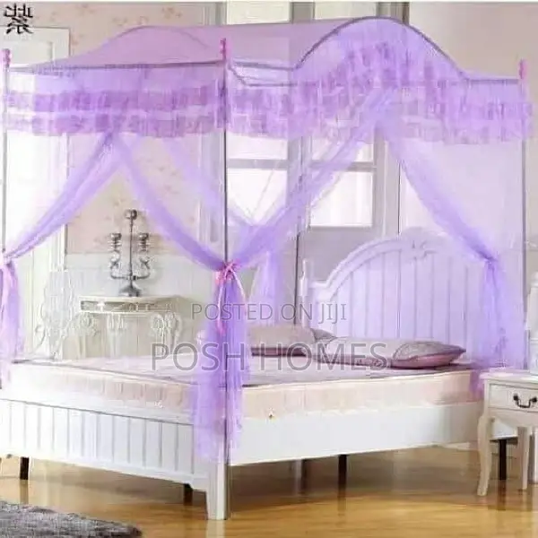 Purple Curved 4 Stand Mosquito Net