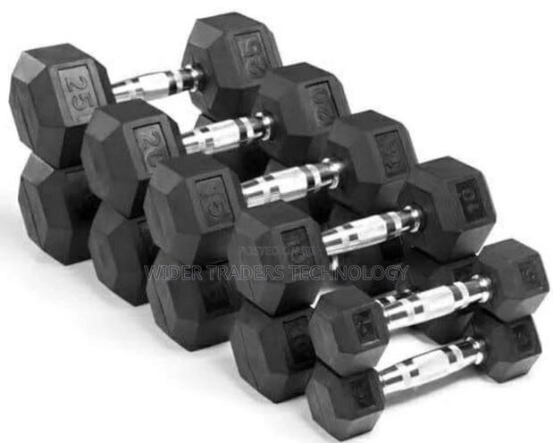 Hexagonal 5kgs Dumbbell Heavy Lifting Weights - main view