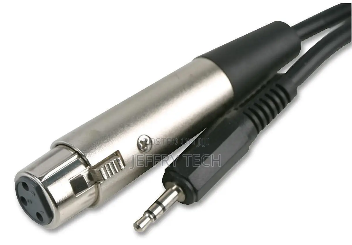 2m 2 Metre XLR 3 Pin Female Socket to 3.5mm Stereo Jack Cabl