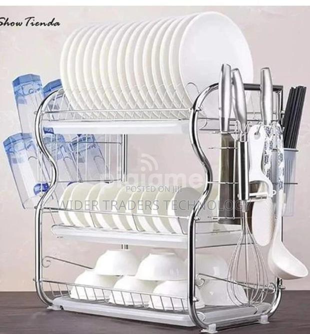 3 Layer Stainless Steel Dish Drainer Drying Rack