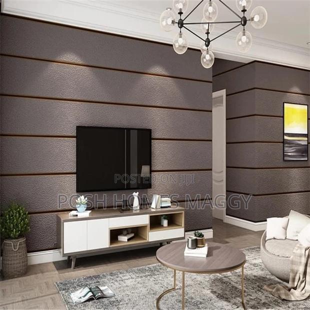 Lines Brown Embossed Wallpapers - main view