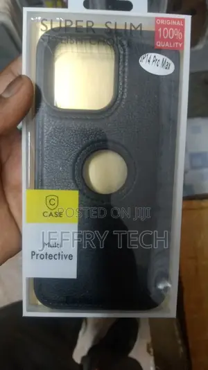 Leather Case Cover for iPhone 14 Pro Max Black