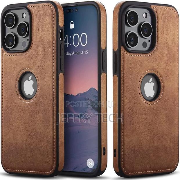 Leather Case Cover for iPhone 14 Max Brown - main view
