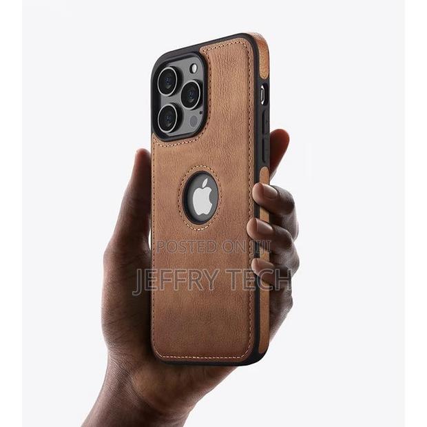 Leather Case Cover for iPhone 14 Max Brown - thumbnail 3