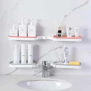 Rotating Any Angle Punch Free Corner Shelf Bathroom Organize