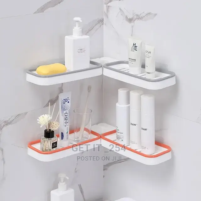 Rotating Any Angle Punch Free Corner Shelf Bathroom Organize