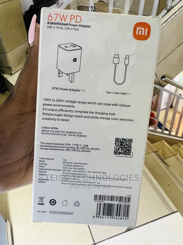 67watts Type C Redmi Charger. - thumbnail 5