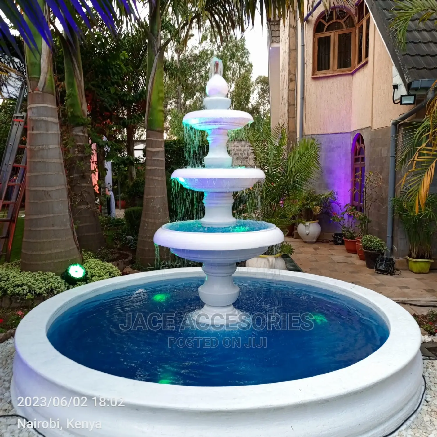 Beautiful White Fountain 3 Tiers