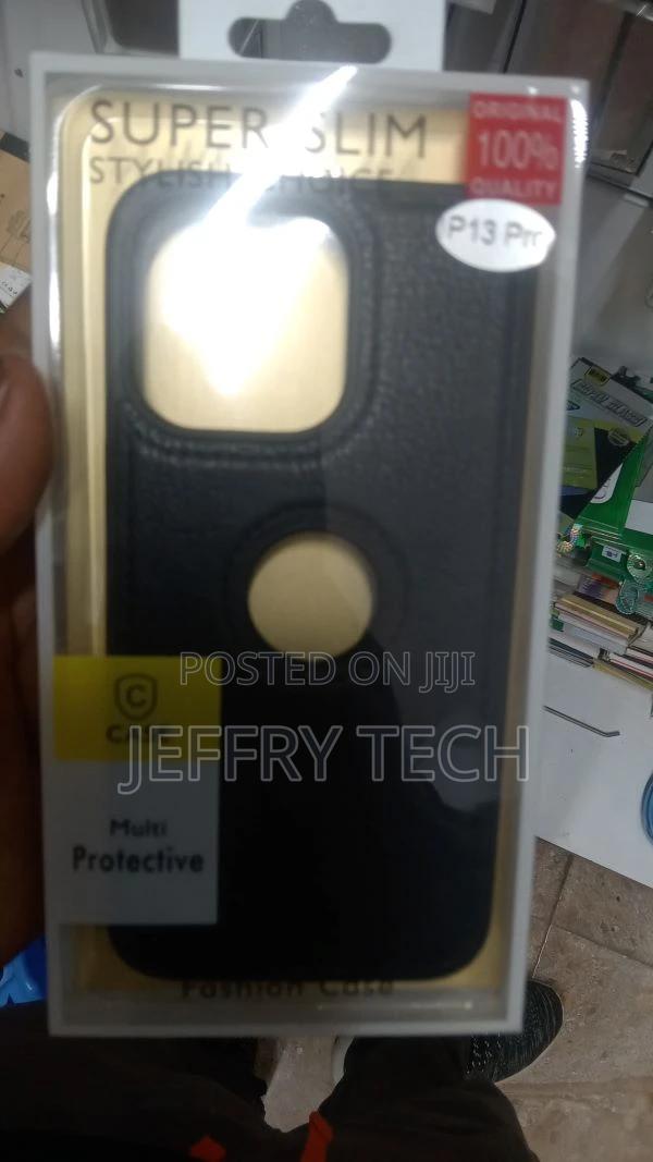 iPhone 13 Pro Leather Back Case Cover | Flexible Slim Bumpe - main view