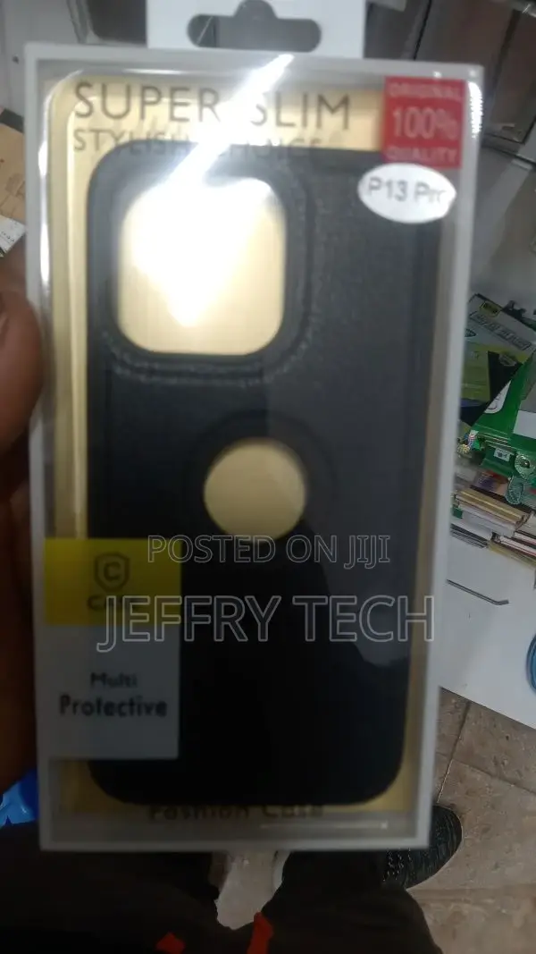 iPhone 13 Pro Leather Back Case Cover | Flexible Slim Bumpe