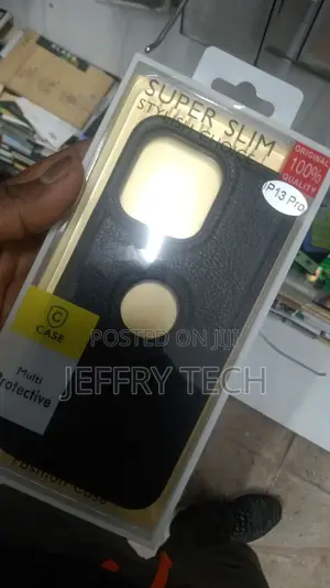 iPhone 13 Pro Leather Back Case Cover | Flexible Slim Bumpe