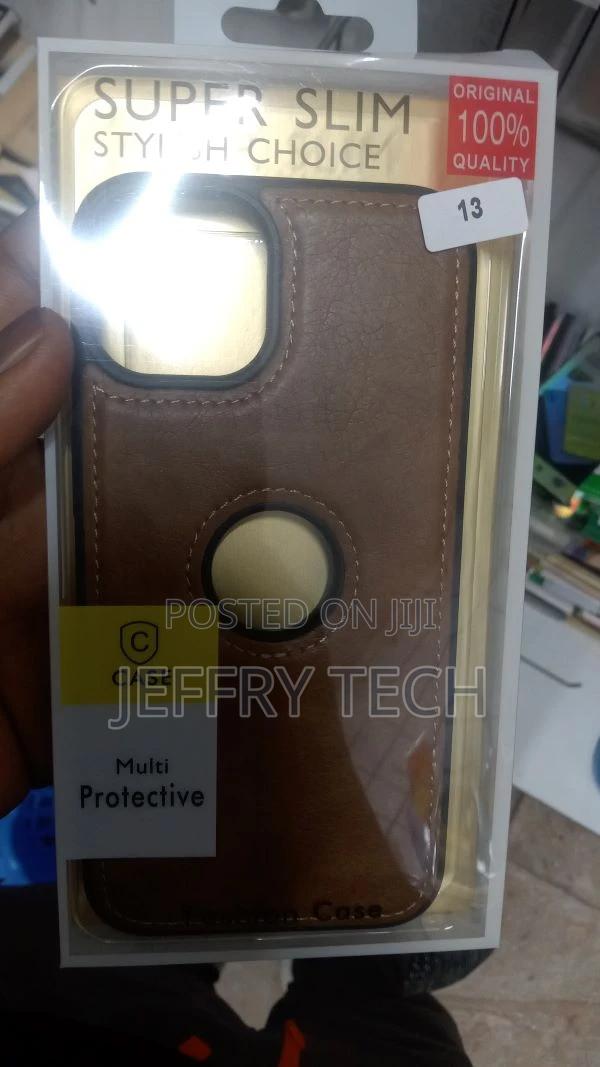 iPhone 13 Back Cover | Flexible Pu Leather Brown - main view