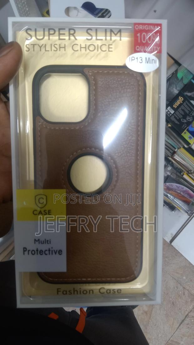 iPhone 13 Mini Back Cover | Flexible Pu Leather | Brown - main view