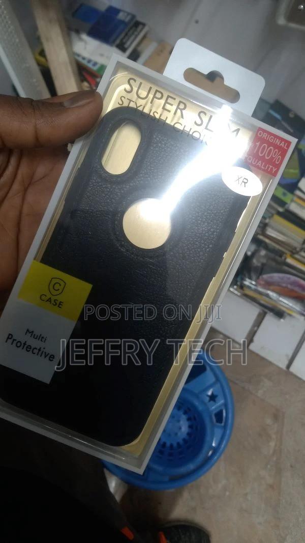 Leather Flexible Back Cover Case Designed for iPhone Xr (Bro - thumbnail 2