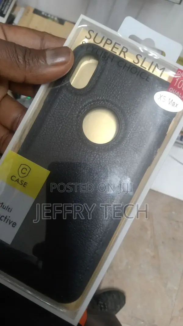 iPhone Xs Max Back Cover | Flexible Pu Leather |Black