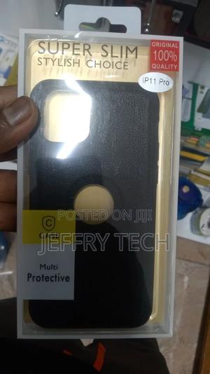 iPhone 11 Pro Back Cover | Flexible Pu Leather (Black) - thumbnail 2