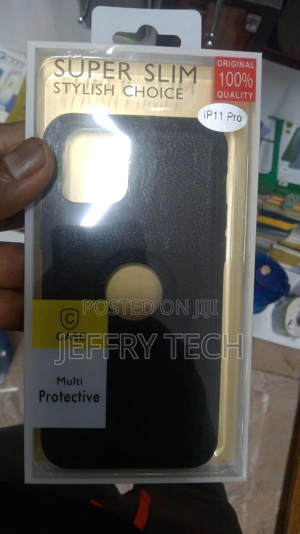 iPhone 11 Pro Back Cover | Flexible Pu Leather (Black) - main view